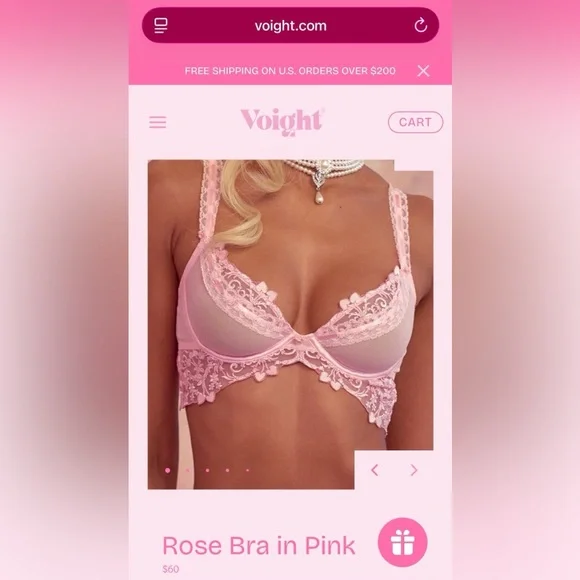 NWT Rose Bra in Pink - Picture 6 of 13